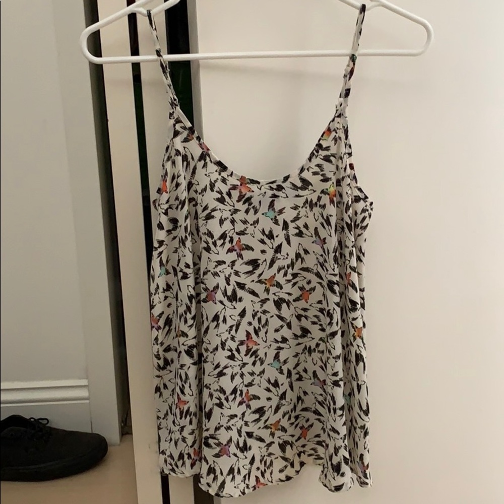 Tank with bird print